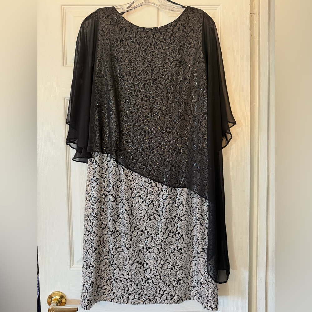 Jessica Howard Cocktail Dress black silver size 14 - Picture 4 of 10